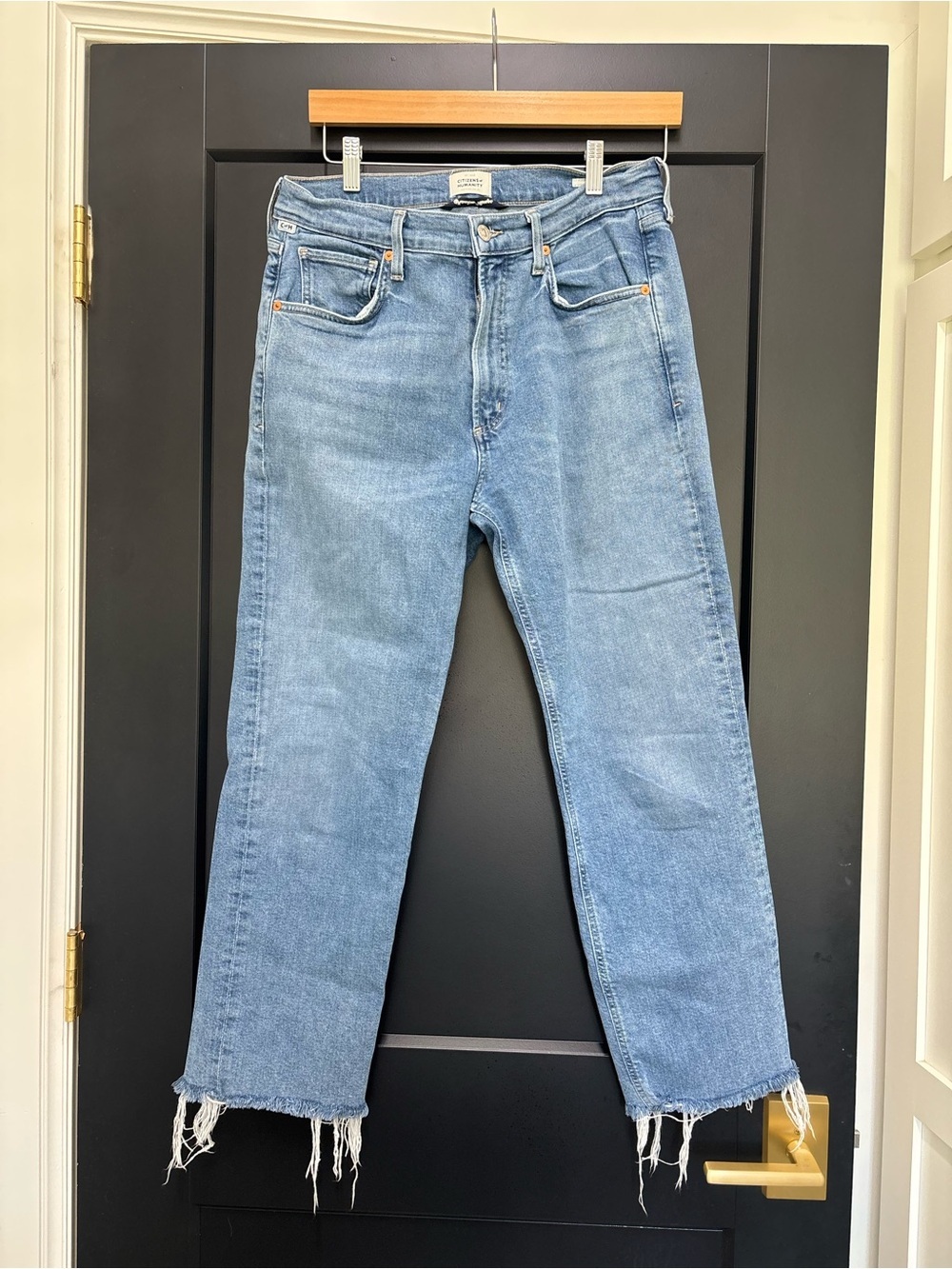 Citizens of Humanity Daphne Crop Jean Womens 29 Raw Hem Blue Stretch high rise - Picture 3 of 9